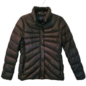 Lands End Black Goose Down Filled Puffer Lightweight Jacket Coat Wmn XS 2/4